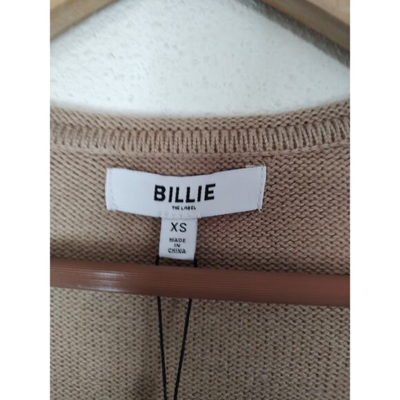 Billie The Label Cappuccino Long Balloon Sleeve Scoop Neck Harlow Sweater XS - Picture 4 of 9